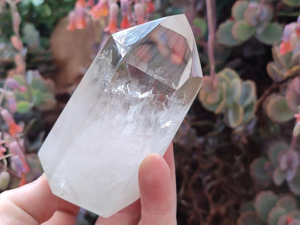 Polished Smokey Wispy Phantom Quartz Crystals x 3 From Anjozorobe, Madagascar