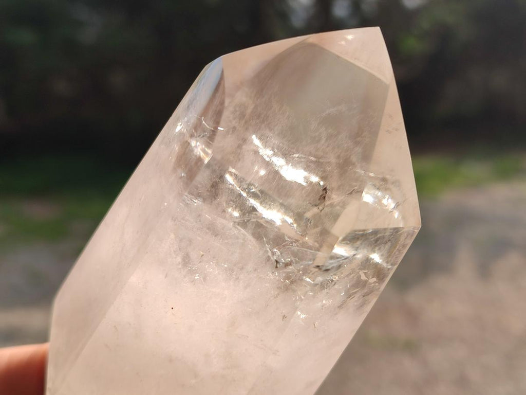 Polished Smokey Wispy Phantom Quartz Crystals x 3 From Anjozorobe, Madagascar