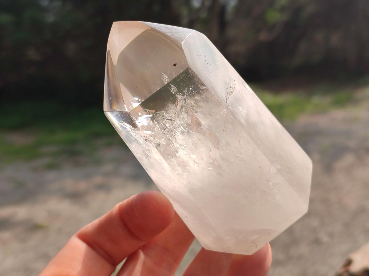Polished Smokey Wispy Phantom Quartz Crystals x 3 From Anjozorobe, Madagascar