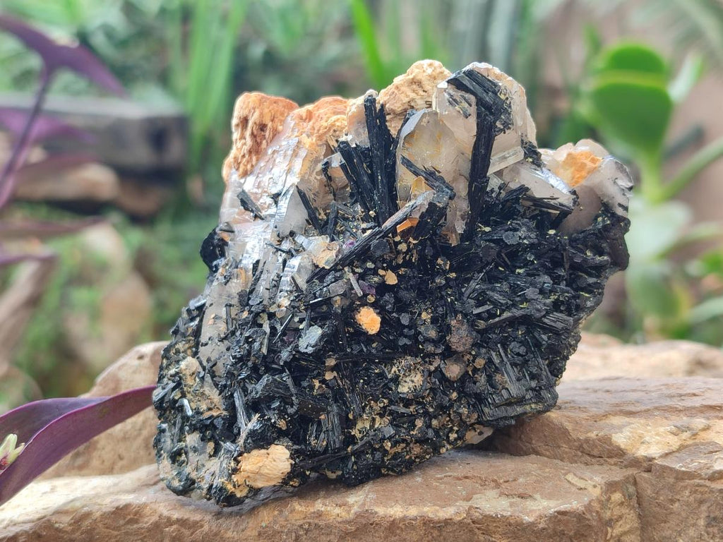 Natural Smokey Quartz Crystals with Schorl Black Tourmaline x 4 From Erongo, Namibia