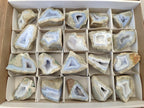 Polished One Side Blue Lace Agate Geodes x 20 From Nsanje, Malawi