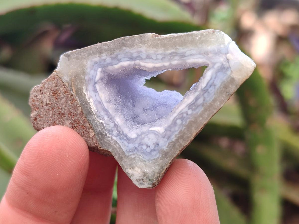 Polished One Side Blue Lace Agate Geodes x 20 From Nsanje, Malawi