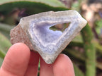 Polished One Side Blue Lace Agate Geodes x 20 From Nsanje, Malawi