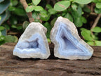 Polished One Side Blue Lace Agate Geodes x 20 From Nsanje, Malawi