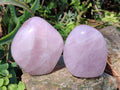 Polished Rose Quartz Standing Display Pieces x 6 From Zimbabwe