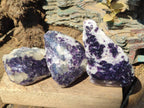 Polished One Side Lithium Silver Leaf Lepidolite x 24 From Zimbabwe
