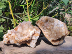 Natural Golden Limonite Quartz Clusters x 4 From Solwezi, Zambia