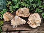 Natural Golden Limonite Quartz Clusters x 4 From Solwezi, Zambia