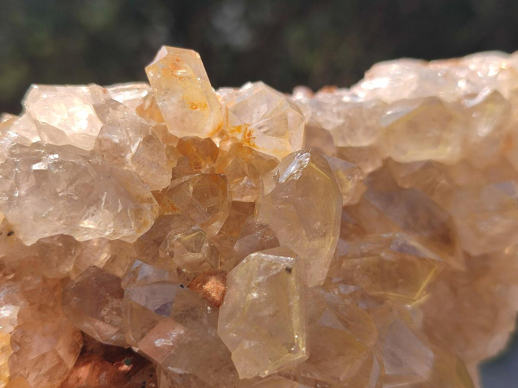 Natural Golden Limonite Quartz Clusters x 4 From Solwezi, Zambia