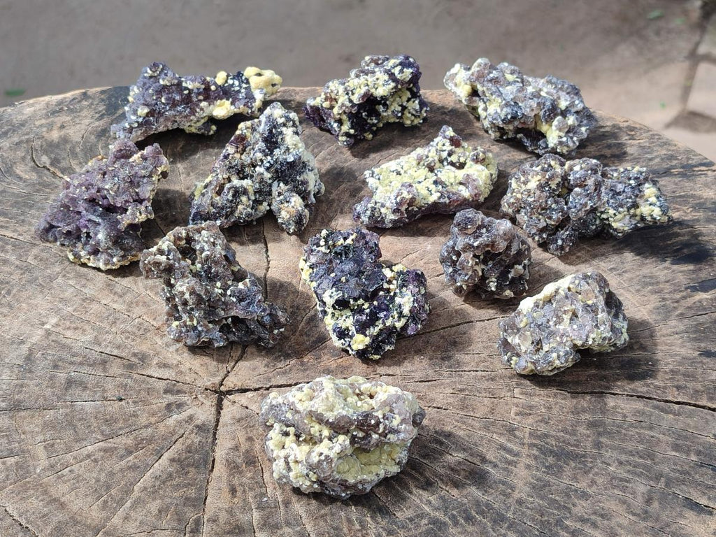 Natural Smokey Fluorite Specimens with Yellow Muscovite Mica x 12 From Erongo, Namibia