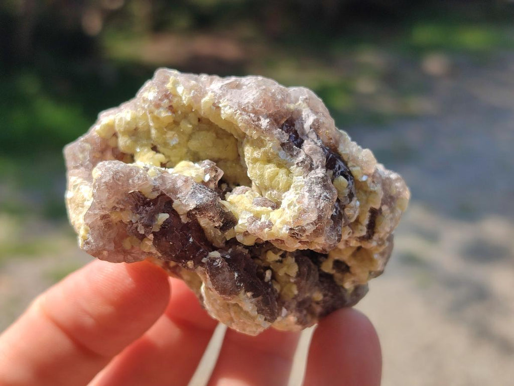 Natural Smokey Fluorite Specimens with Yellow Muscovite Mica x 12 From Erongo, Namibia