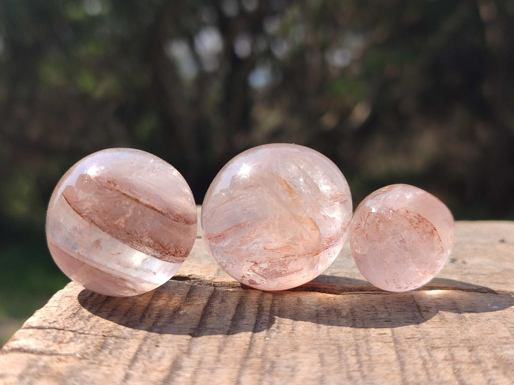 Polished Golden Hematoid Quartz Rounded Free Forms x 35 From Madagascar