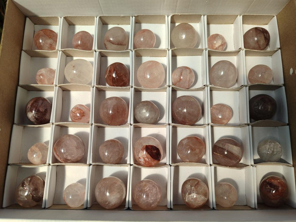Polished Golden Hematoid Quartz Rounded Free Forms x 35 From Madagascar