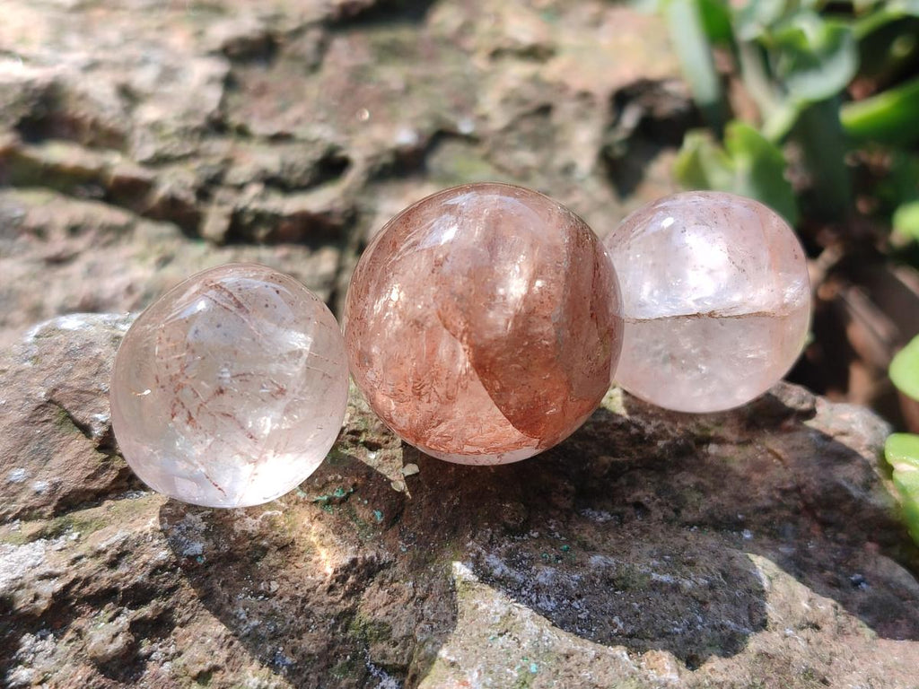 Polished Golden Hematoid Quartz Rounded Free Forms x 35 From Madagascar