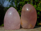 Polished Gemmy Rose Quartz Standing Display Pieces x 4 From Madagascar