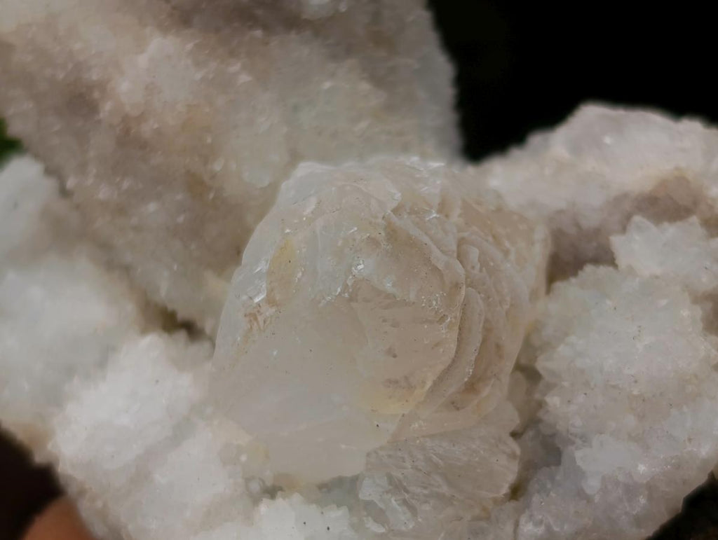Natural Drusy Quartz Coated Calcite Crystal and Cluster Specimens x 8 From Albert's Mountain, Lesotho