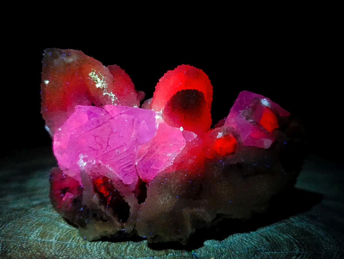 Natural Drusy Quartz Coated Calcite Crystal and Cluster Specimens x 8 From Albert's Mountain, Lesotho