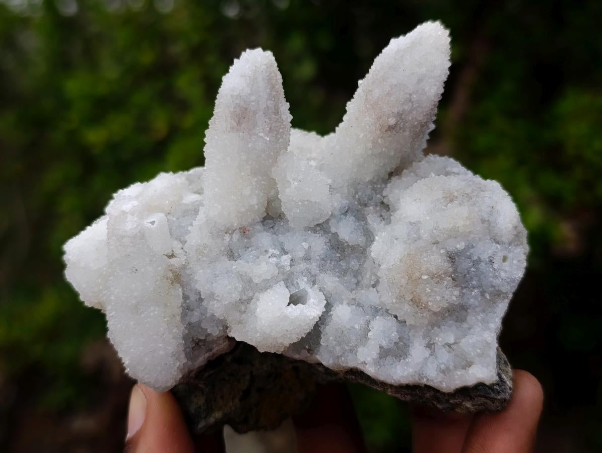 Natural Drusy Quartz Coated Calcite Crystal and Cluster Specimens x 8 From Albert's Mountain, Lesotho