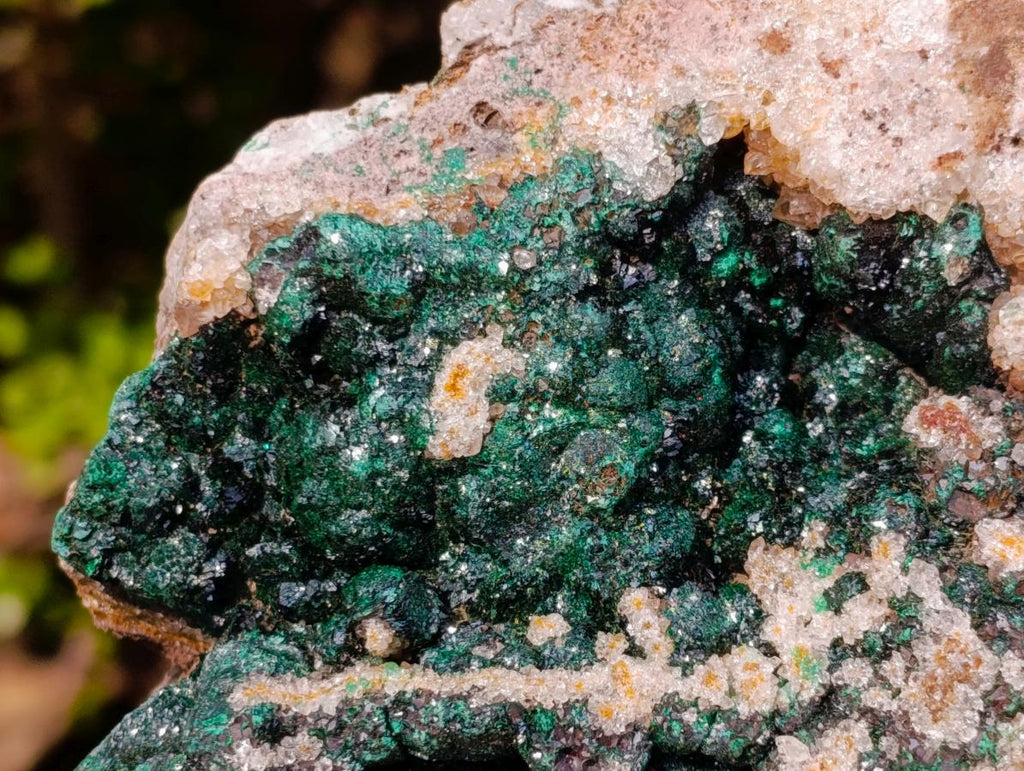 Natural Ball Malachite Specimens with Drusy Quartz on Dolomite x 2 From Mindingi Mine, Kambove, Congo