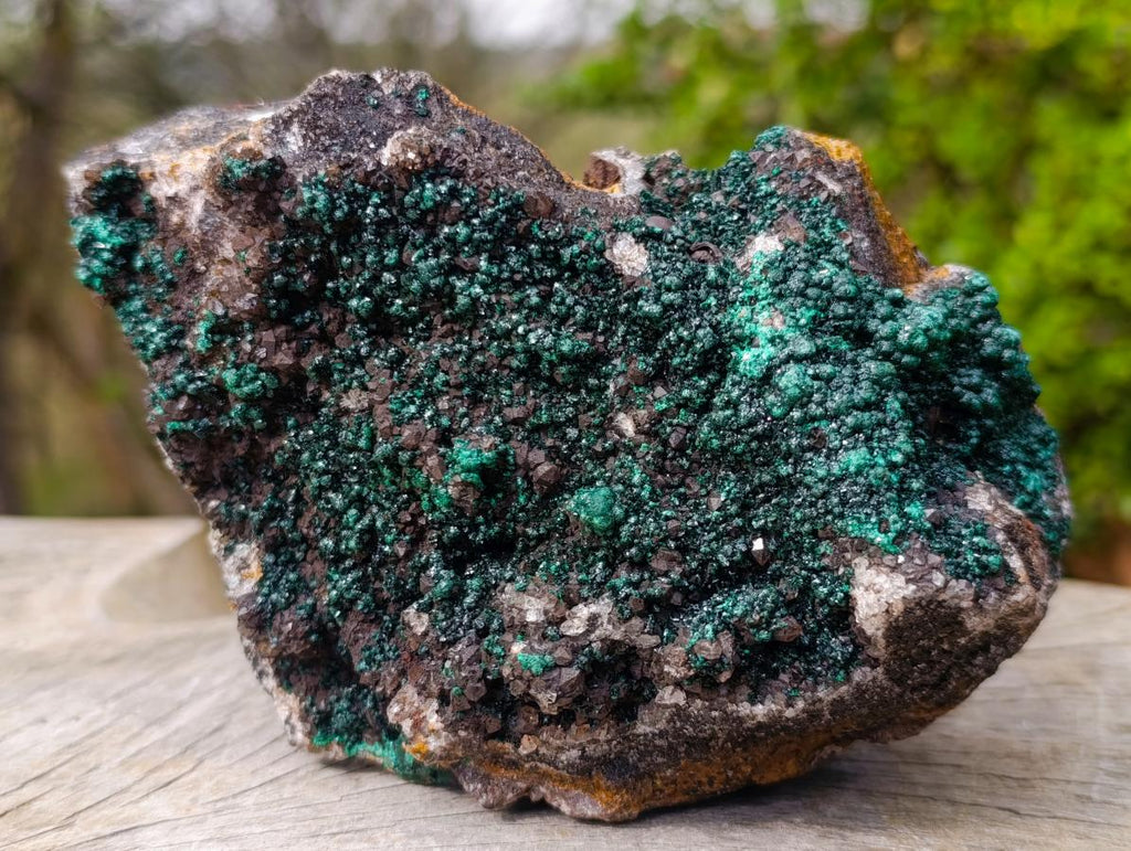 Natural Ball Malachite Specimens with Drusy Quartz on Dolomite x 2 From Mindingi Mine, Kambove, Congo