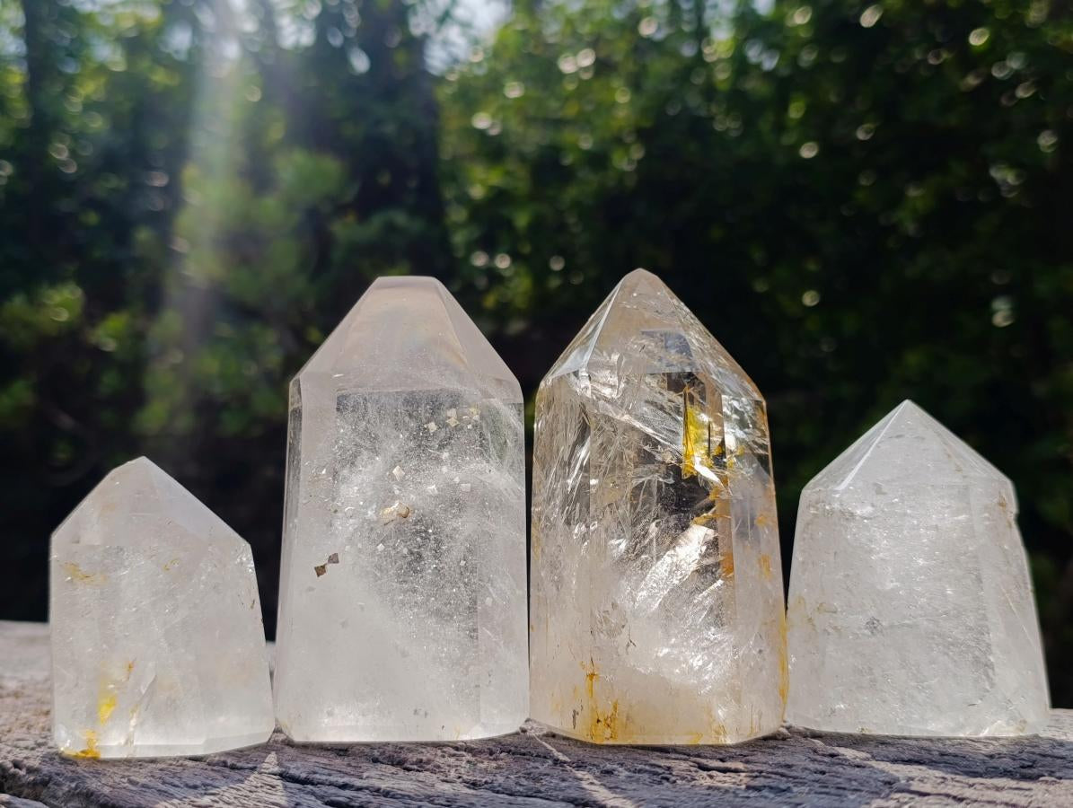 Polished Clear Quartz Crystals x 4 From Madagascar