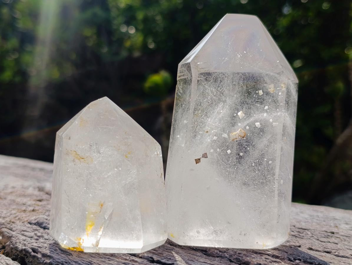 Polished Clear Quartz Crystals x 4 From Madagascar