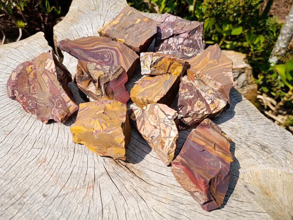 Natural Nguni Jasper Cobbed Specimens x 12 From Northern Cape, South Africa