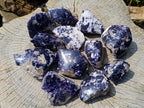 Polished One Side Lithium Silver Leaf Lepidolite Specimens x 12 From Zimbabwe