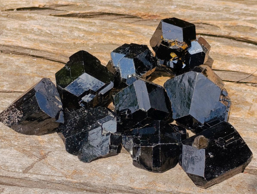 Natural Schorl Black Tourmaline Specimens with Associated Minerals x 35 From Erongo, Namibia