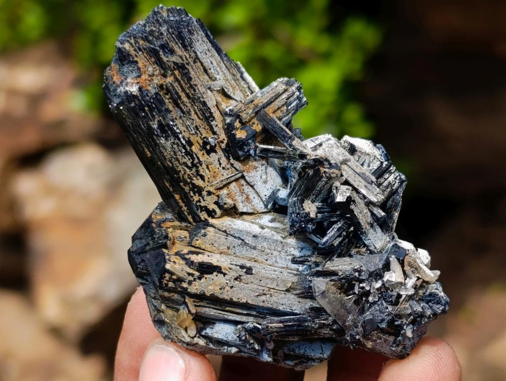 Natural Schorl Black Tourmaline Specimens with Associated Minerals x 35 From Erongo, Namibia