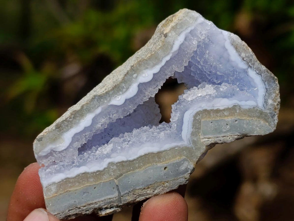 Polished One Side Blue Lace Agate Geodes x 12 From Nsanje, Malawi