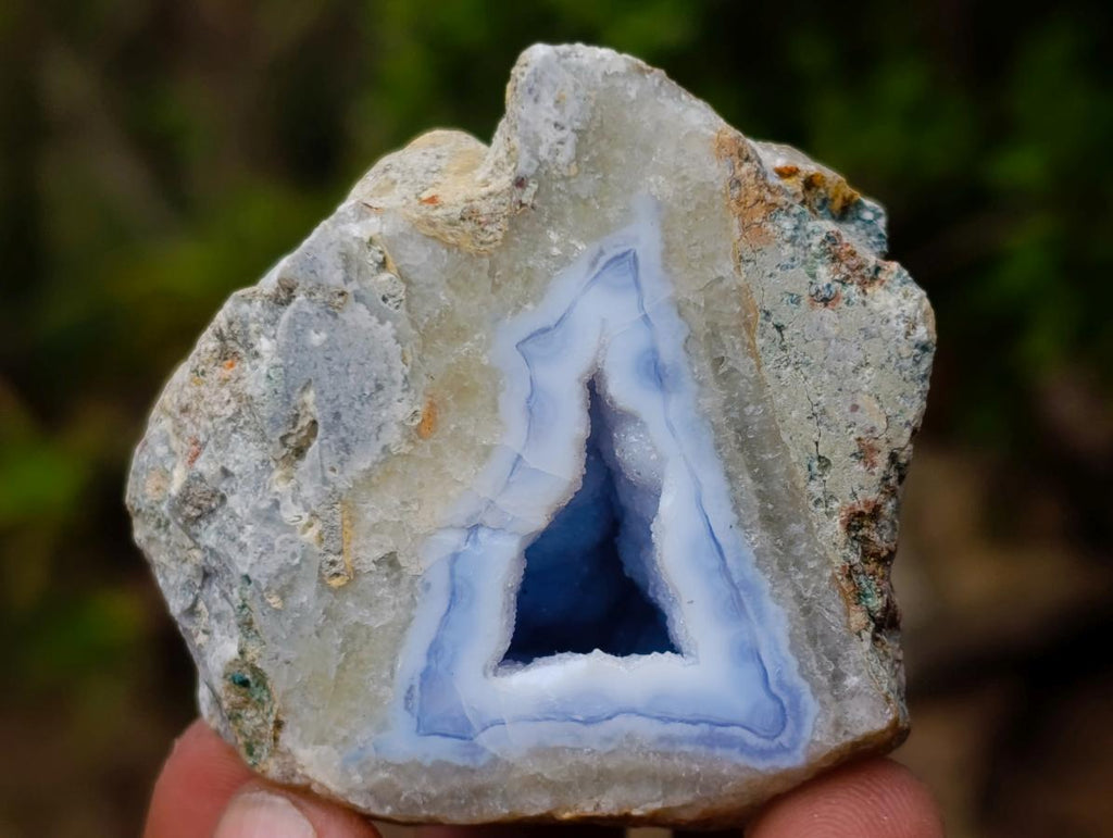 Polished One Side Blue Lace Agate Geodes x 12 From Nsanje, Malawi