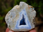Polished One Side Blue Lace Agate Geodes x 12 From Nsanje, Malawi