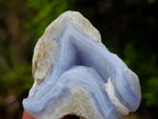 Polished One Side Blue Lace Agate Geodes x 12 From Nsanje, Malawi