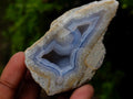 Polished One Side Blue Lace Agate Geodes x 12 From Nsanje, Malawi