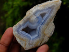 Polished One Side Blue Lace Agate Geodes x 12 From Nsanje, Malawi