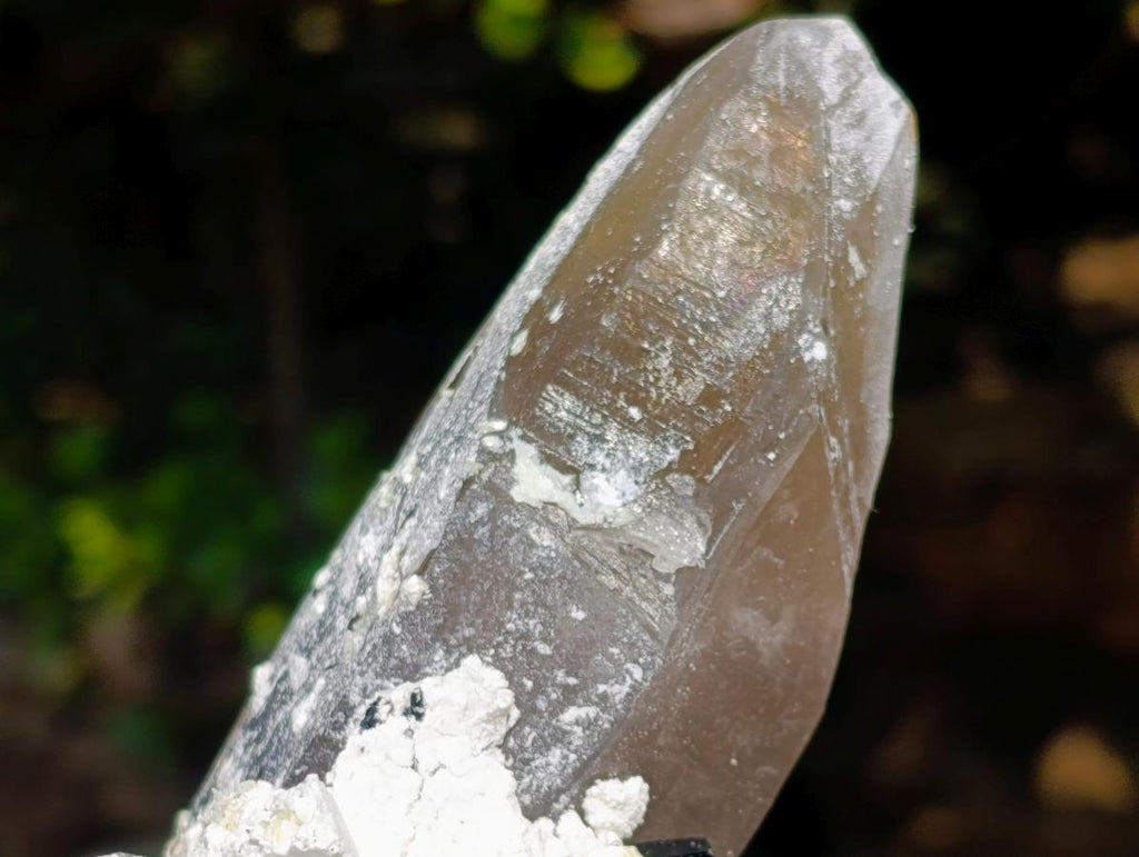 Natural Smokey Quartz Crystals with Schorl Black Tourmaline and Hyalite Opal x 2 From Erongo, Namibia