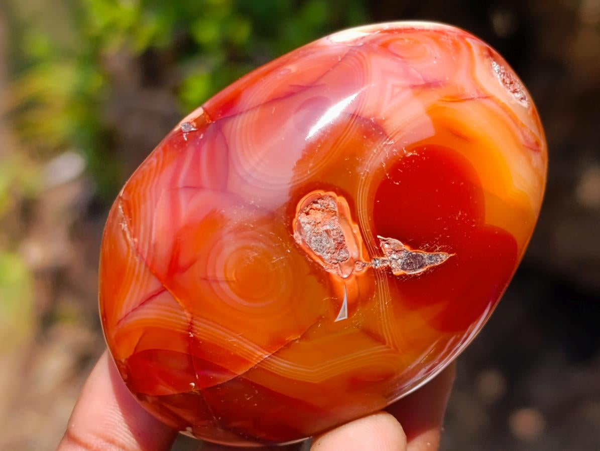 Polished Carnelian Agate Gemstone Galets x 12 From Madagascar