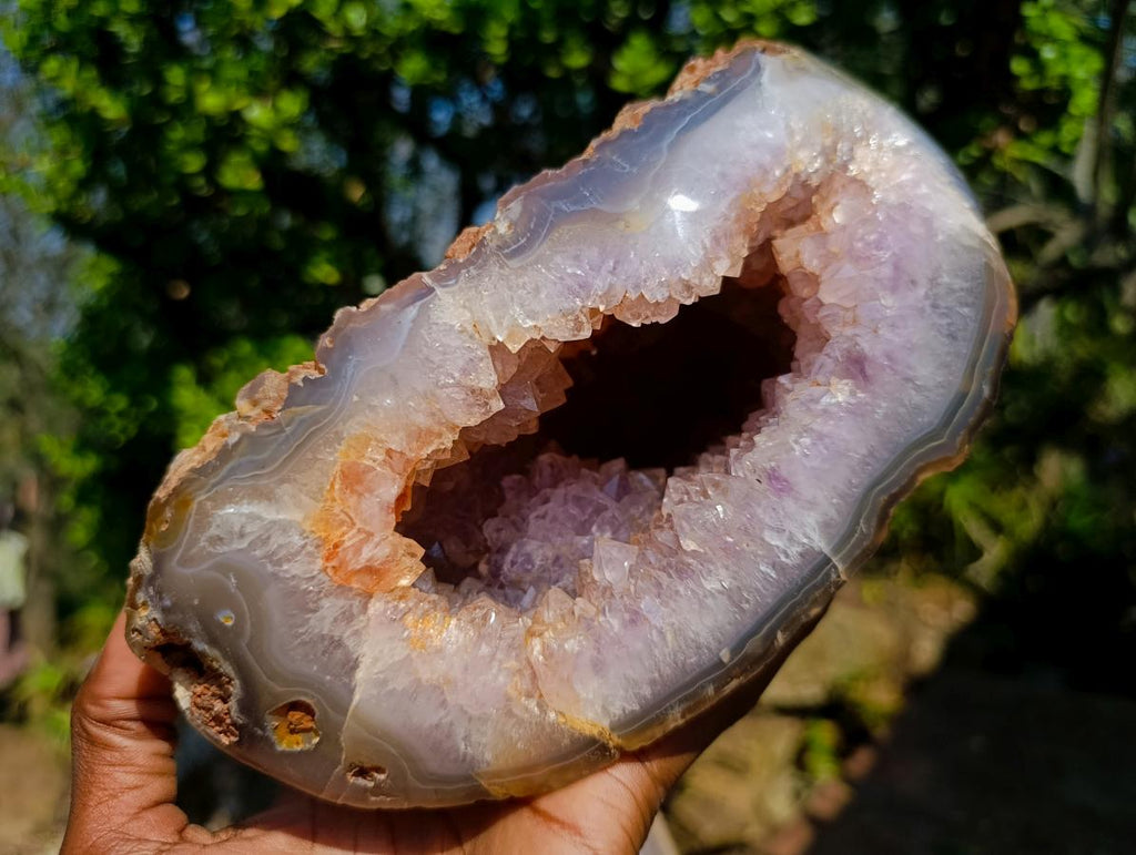 Polished and Natural Large Agate Amethyst Geode x 1 From Maintirano, Madagascar