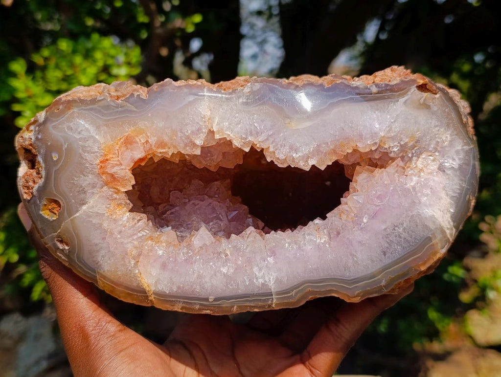 Polished and Natural Large Agate Amethyst Geode x 1 From Maintirano, Madagascar