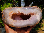 Polished and Natural Large Agate Amethyst Geode x 1 From Maintirano, Madagascar