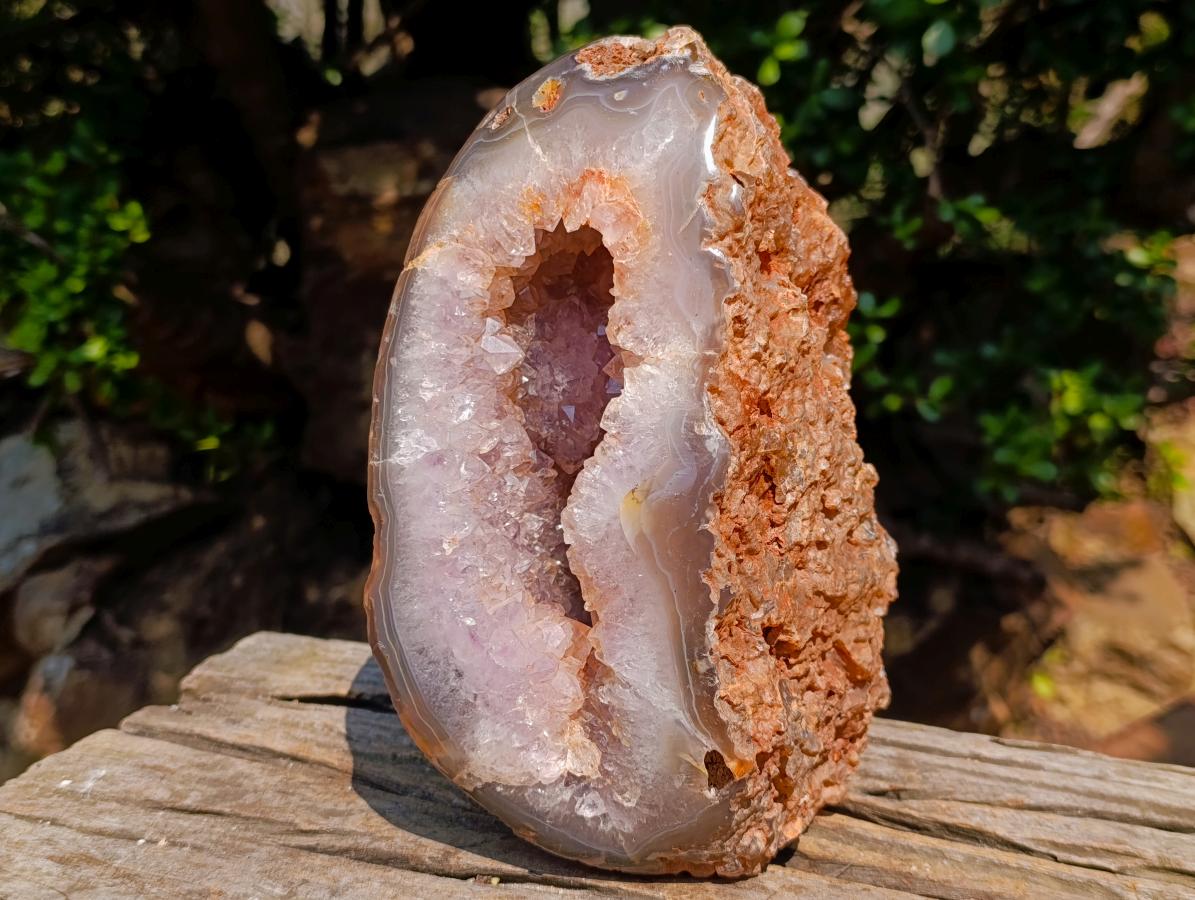 Polished and Natural Large Agate Amethyst Geode x 1 From Maintirano, Madagascar