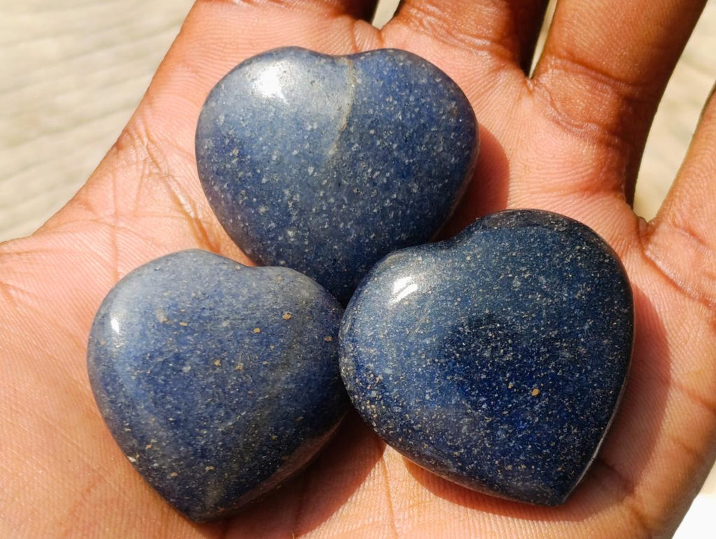 Polished Mini Lazulite Jewellery Size Gemstone Hearts x 35 From Madagascar