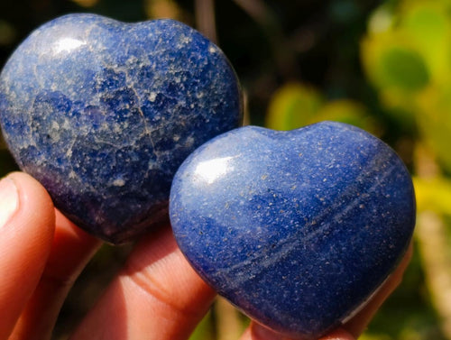 Polished Mini Lazulite Jewellery Size Gemstone Hearts x 35 From Madagascar