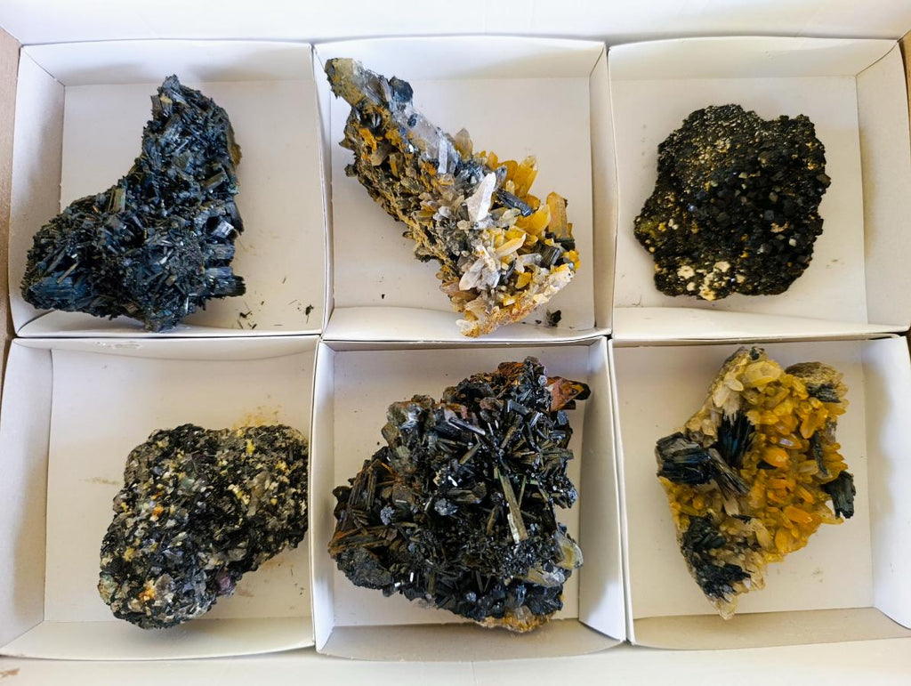 Natural Smokey Quartz Clusters with Associated Minerals x 6 From Erongo, Namibia