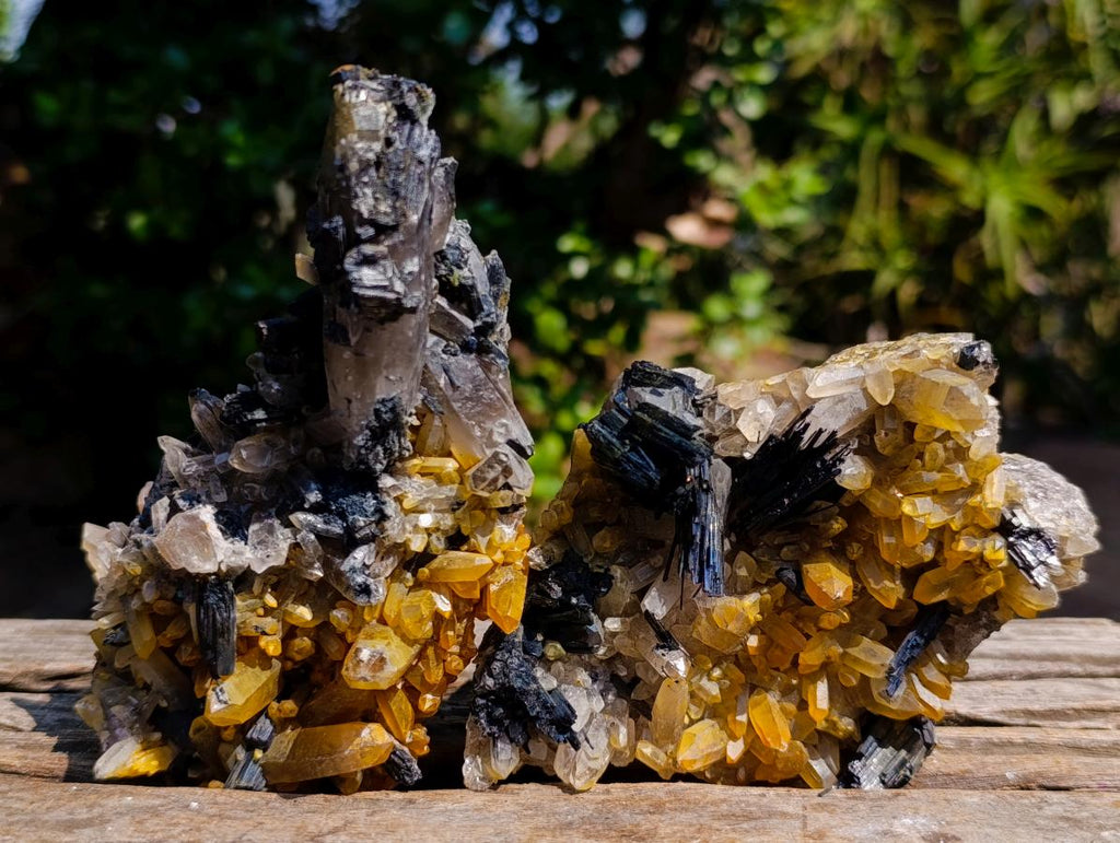 Natural Smokey Quartz Clusters with Associated Minerals x 6 From Erongo, Namibia