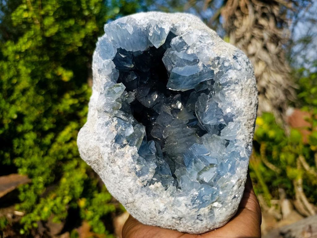 Natural Large Blue Celestite Geode Specimen x 1 From Sakoany, Madagascar