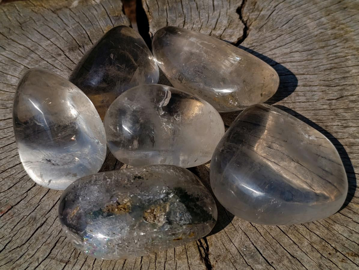 Polished Clear Quartz Free Forms x 6 From Madagascar