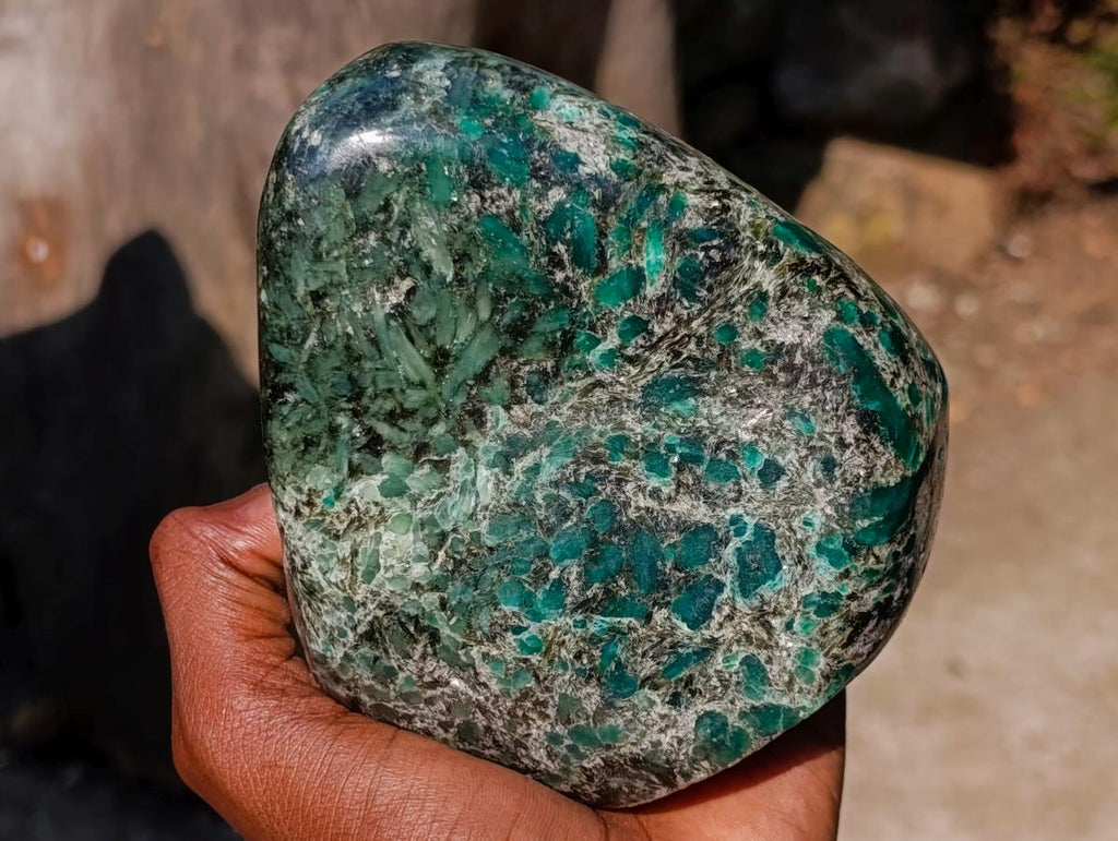 Polished Large Emerald Mica 'Mutokolite' Standing Display Piece x 1 From Mutoko, Zimbabwe