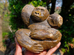 Hand Made Large Relaxed Mountain Gorilla Soapstone Carving x 1 From Zimbabwe